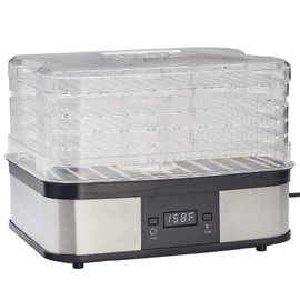 LEM Products 5-Tray Digital Dehydrator, Plastic and Stainless Steel, Black and Silver