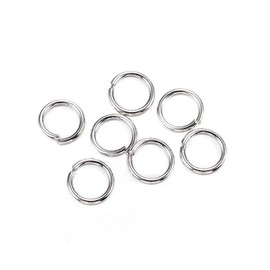 HDSupplies 100 Pieces - 304 Stainless Steel Jump Rings - 4.5mm - 21 Gauge (0.7mm Thickness)