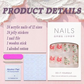 Christmas Press on Nails Short Square Winter Fake Nails Nude Full Cover Holly Snow False Nails with Designs Matte Glue on Nails Acrylic Nails Manicure Artificial Nails for Women Girls