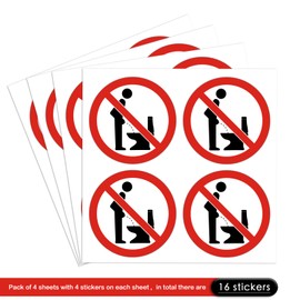 dealzEpic - Do Not Pee in The Toilet While Standing Sign - Round Self Adhesive Peel and Stick Waterproof Warning Vinyl Decal - 1.97 inches in Diameter