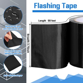 Feifeiya Window Flashing Tape 3.75 Inch x 90 ft & UV Resistant Flashing Tape with Acrylic Adhesion Waterproof, Self Adhesive & Self Sealing for Window and Door Frames