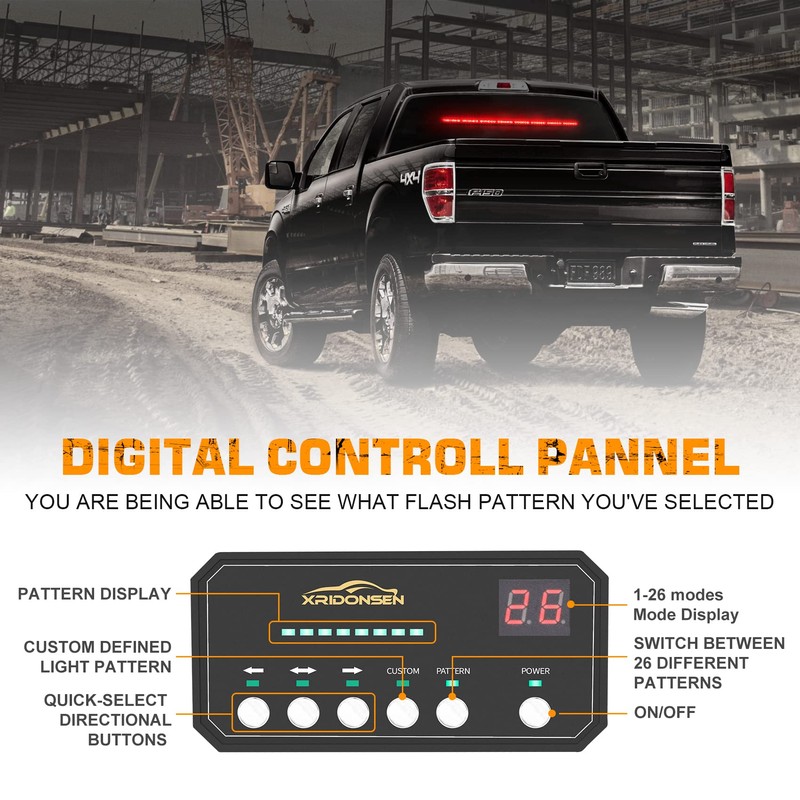 XRIDONSEN 35 inch Traffic Advisor Red Emergency Light Bar 48