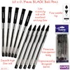 CLARO Lucky Ballpoint Pens, BLACK, 0.7mm Fine Point, Pack of