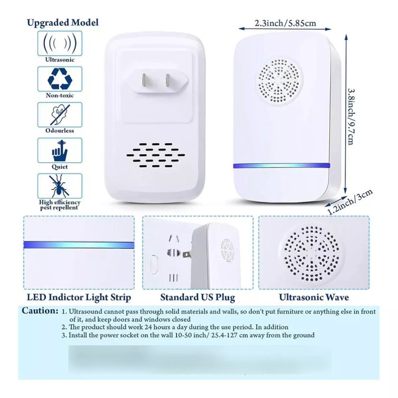 Universal Repelente Ultrasónico Eléctrico Para Mosquitos, 6 Piezas