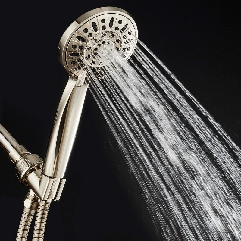 AquaDance High Pressure 6-Setting Full Brushed Nickel 4" Handheld Shower
