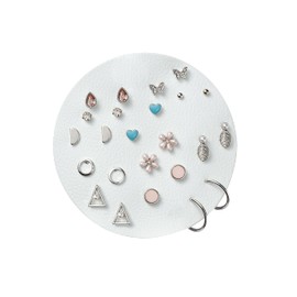 Aboutdaisy 12 Pairs Acrylic Stud Set Earrings for Women, Diverse Colorful Hypoallergenic Fashion Jewelry for Special Moments Christmas Valentines Mother's day Gift