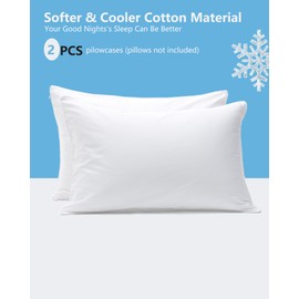 Pillow Cases Queen Size Set of 2-White Cotton Zipper Pillow Cases with Zippered Hidden, Ultra Soft Pillow Covers with Piping for Easy Care, 600 Thread Count & Breathable Pillow Case, 20” x 30”, 2 Pack