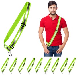 HiVisible Bulk 10 Pack - Safety Reflective Sash for Walking at Night Adjustable Safety Sash for Men Women Kids Reflective Belt Sash for Running Walking Biking