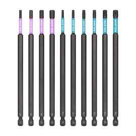 KELSON 10pcs Torx & Hex Drive 150mm Impact Rated Screwdriver Bits Extra Long 1/4" Universal