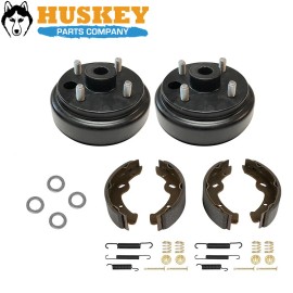 Huskey 2x Brake Drums Shoes Spring Kit For EZGO 4 Cycle GAS MPT 800/1200 2004-2008