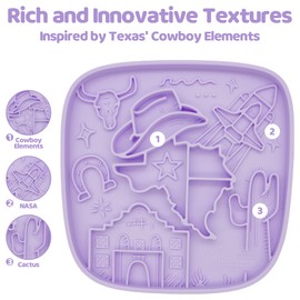 Puzzle Feeder Silicone Lick Mat for Dogs,Rich and Innovative Textured Dog Food Mat,Slow Feeder Dog Mat for All Breed Dogs, Ideal Size to Hold 3 Cups of Variety Food,Dishwasher Safe,Purple