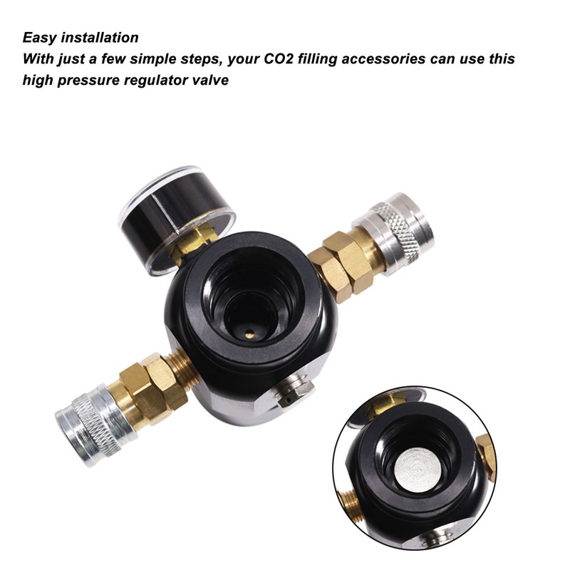 CO2 Mini Regulator Aluminum Alloy Brass Stainless Steel 8mm Dual