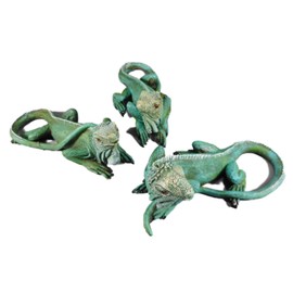 JHMYAR Set of 3 Lizard Iguana 14 x 6 cm Reptile Dragon Terrarium Animal Figure Decoration GOR 9002