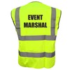 Event Marshal Yellow Hi Vis Viz Safety Vest Waistcoat Reflective