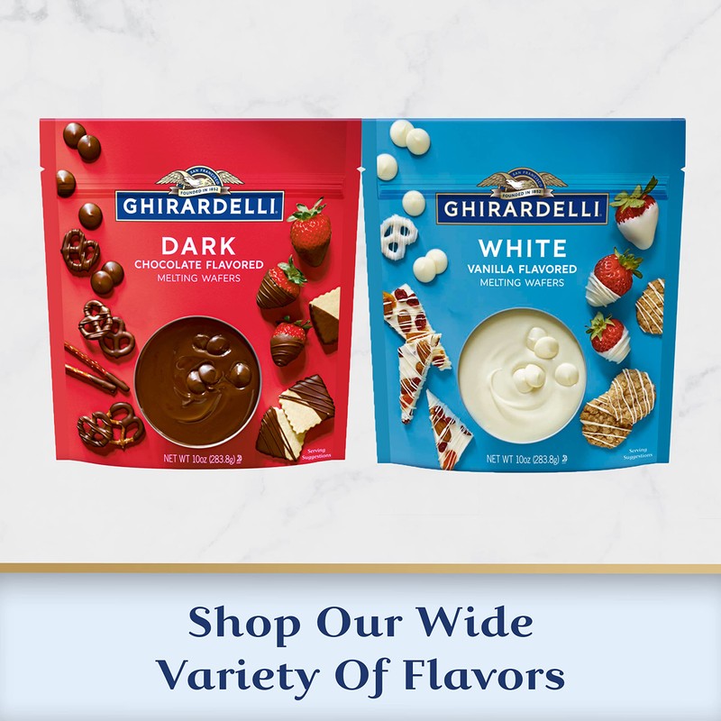 GHIRARDELLI Dark Chocolate Flavored Melting Wafers, 10 OZ Bag (6