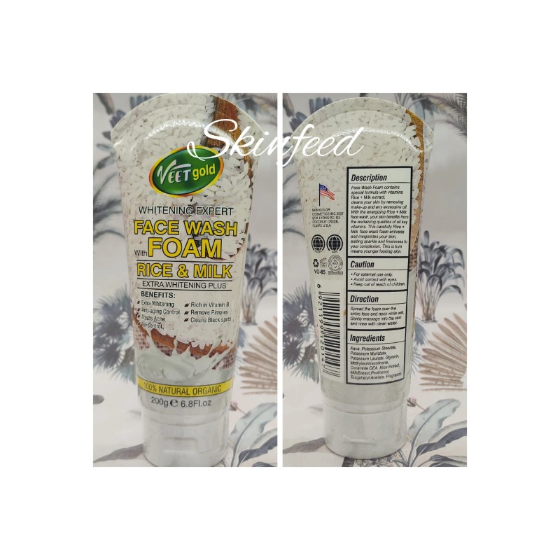 Veet Gold Rice & Milk Foamy Extra Whitening Plus Face