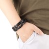Jstyle 17Pcs Braided Leather Bracelet for Men Women Wooden Beaded