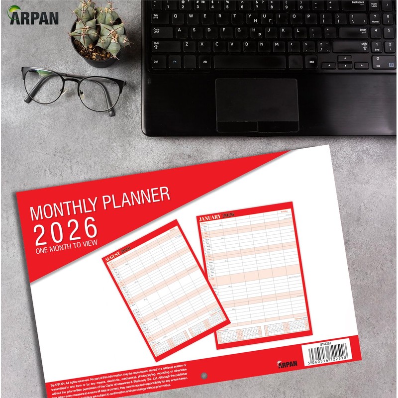 2026 One Month to View Monthly Planner Calendar Wall Hanging