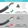 [5 Pack] Flat Plug Short Power Extension Cord - 8inch