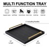 Extra Black Large Serving Tray with Handles for Ottoman,Versatile Shagreen