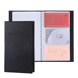 Business Card Holder, Business Card Holder, Business Card Holder, Business Card Case for 240 Cards, PU Leather, Black, Ideal for Office and Practice, Credit Cards, black, minimalism