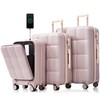 Merax 3Pc Suitcase Sets Front-Opening with USB Port ABS Hardshell