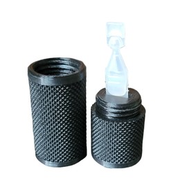Eye Drop Vials Holder & Storage Case - Screw-On Lid, Knurled Pattern - Keep Vials Safe & Organized to Keep Track of Your Daily Usage. 1-Slot, 3-Slot or 7-Slot Options. (Black, 1 Slot)