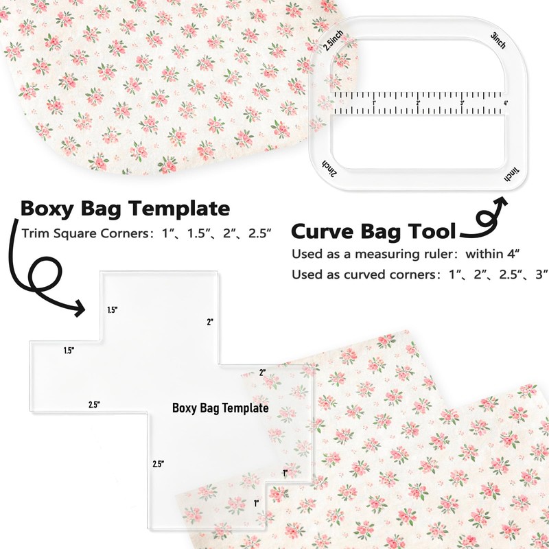 IJIJIJ 5Pcs Boxy Bag Making Templates for DIY Sewing Enthusiast
