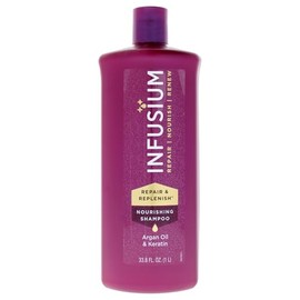 Champú Nutritivo Infusium Repair and Replenish - Champú Hidratante y Aclarador para Residuos - Ceramidas, Keratina, Aceite de Argán - 1 L