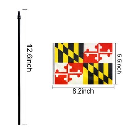 Consummate 50 State Flags Set Small Mini Hand Held Stick Flag,8.2 x 5.5 Inch