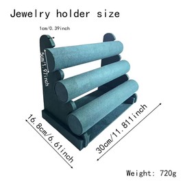 irtree Flannelette Bracelet Display Stand,Jewelry Bracelet Necklace Rack Display Holder (green)