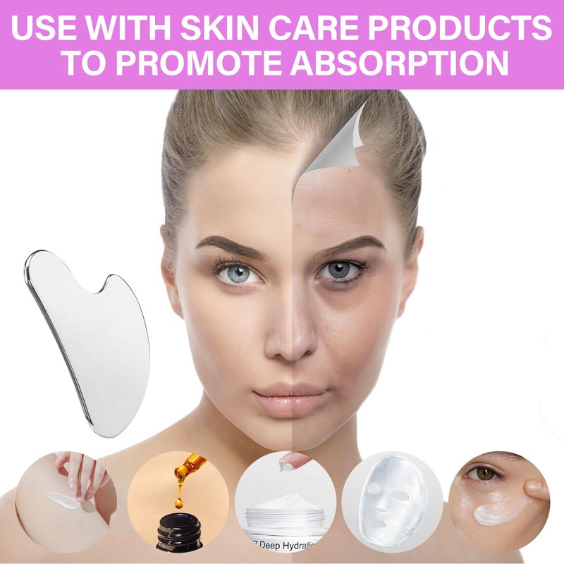 Leogony Stainless Steel Gua Sha Tool, Metal Guasha Stone for