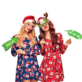 SUNBEAUTY Pack of 28 Christmas Photo Booth Photo Props Photo Accessories Decoration Merry Christmas for Christmas Party Decoration