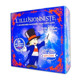 MAGIC SECRET - Magic Set for Kids (5 Years and +) - The Illusionist - Learning + 45 Professional Magic Tricks - 88 Videos (App iOS & Android) + 11 Accessories + Coaching from a Magician Pro