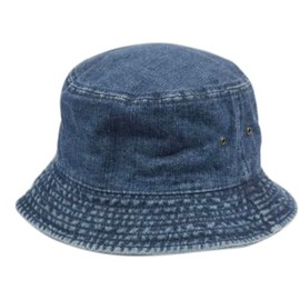 ANGELA & WILLIAM Youth Kids Washed Cotton Packable Bucket Travel Hat Cap (US, Alpha, Small, Medium, Denim Blue)