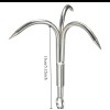 Cyfie Grappling Hook Grapnel Hook, 3-Claw Stainless Steel Tree Assorted