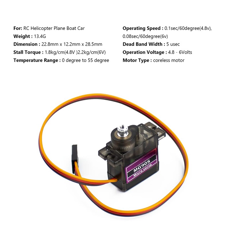 Hosyond MG90S Servo 9G Servo Metal Gear Micro Servo Servo