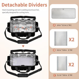 Hairstylist Traveling Bag, Large Capacity Hair Tools Travel Bag, Hairdresser Bag Hair Tool Organizer, Professional Makeup Artist Bag Hairdressering Bag with Adjustable Dividers