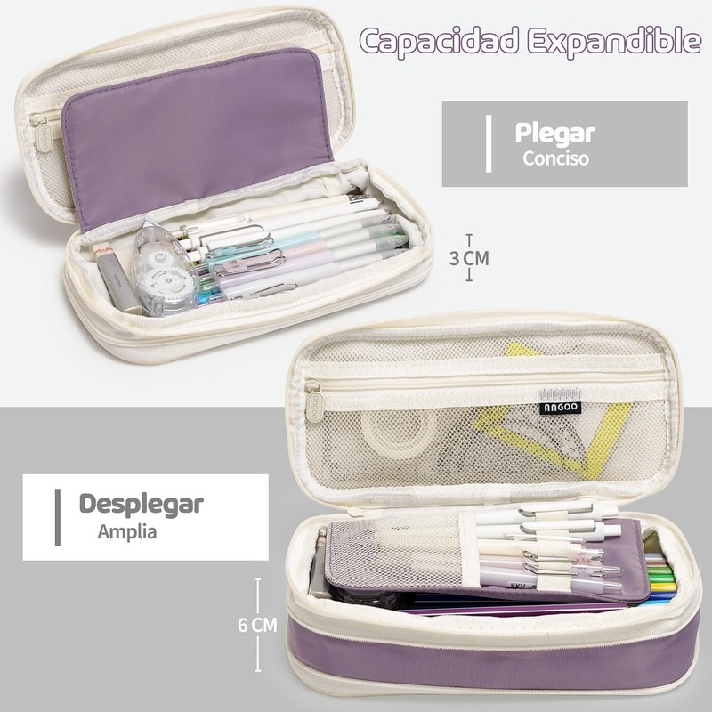 MESVIER Estuche para Lápices de Gran Capacidad, Lapicera Expandible con