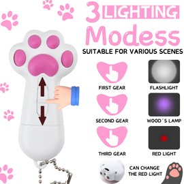 VZZNN 2 Pack Interactive Cat Toys for Indoor Cats and Dogs, USB Rechargeable 7 in 1 Cat Teaser, 5 Patterns & 3 Modes, Training Chaser Toy for Fun and Exercise (White+White)