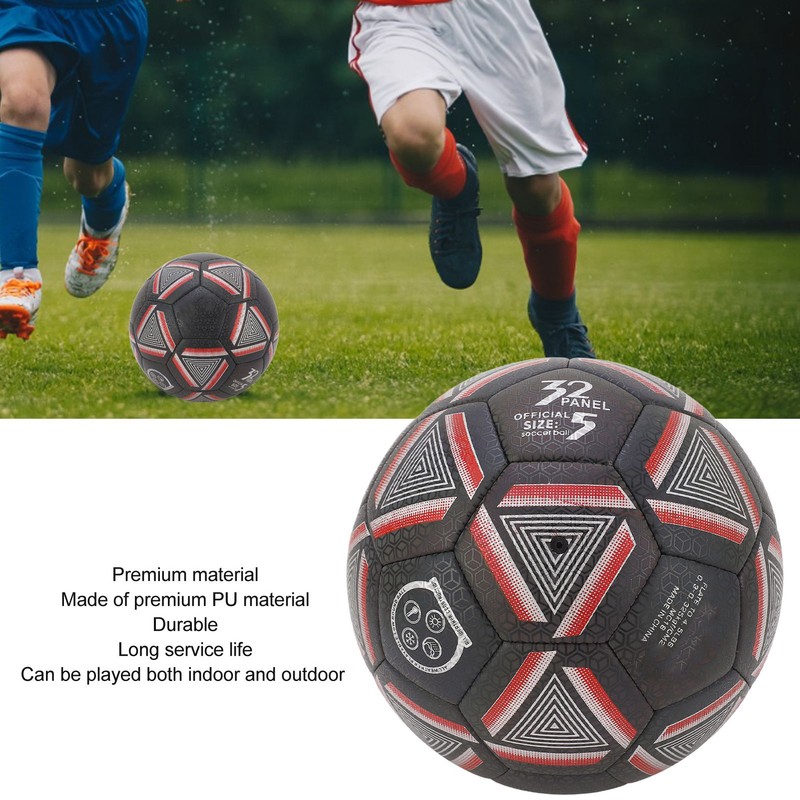 Reflective Soccer Ball Standard Size 5 Durable PU Leather Luminous