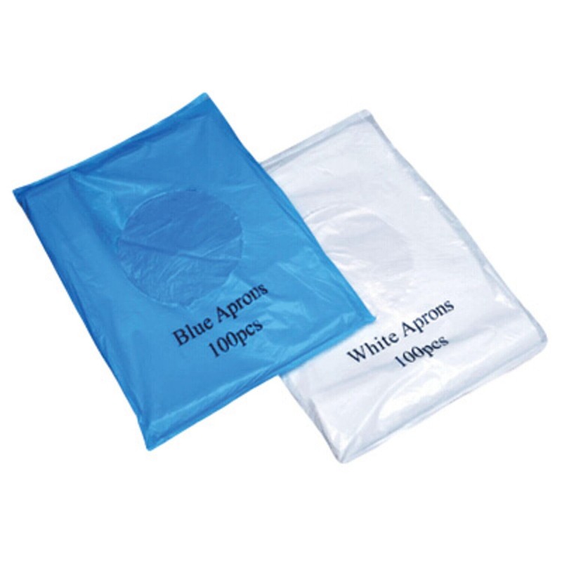 HOT BARGAINS 100 X White Plastic Aprons Disposable For adults