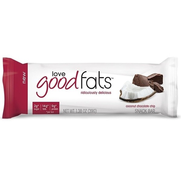 Love Good Fats Snack Bar Coconut Chocolate Chip 39g X 12