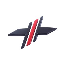 X-Emblem Applicable to the New Modified Car Logo X-POWER MGX Lettering Body Side Logo Rear Bumper Sticker (Black Red)