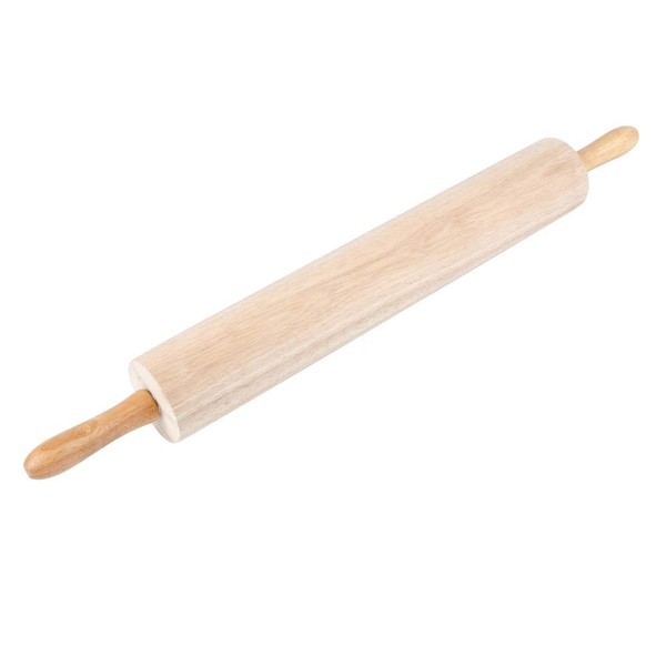 18-Inch Wooden Rolling Pin, Hardwood Dough Roller With Smooth Rollers for Baking Bread, Pastry, Cookies, Pizza, Pie and Fondant