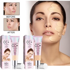 Cc+ Cream Illumination Spf50 w/Luxe Brush Makeup, Color Correcting Full Coverage Hydrating Cream, Radiant Finish, Luminizer Makeup Primer for Glowing Skin, 1 Fl Oz