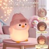FAMIDUO Penguin Night Light, Cute Pink Penguin Lamp with Knit