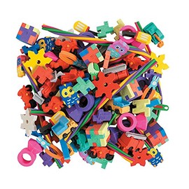 Fun Express - Mega Novelty Eraser Assortment (144pc) - Stationery - Pencil Accessories - Erasers - 144 Pieces