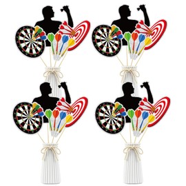 Set of 16,Darts Theme Centerpiece Sticks,Target Dart War Theme Party Centerpiece Table Toppers,Gun Shooting Crosshairs Party Decoration Supplies,Children, Boys and Girls Birthday Decoration.