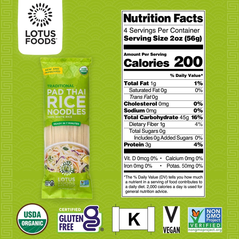 Lotus Foods Traditional Pad Thai Rice Noodles - Pad Thai